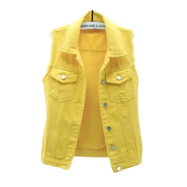 Fashion Denim Vest: Sleeveless Short Jacket for Women (6 Colors, Spring/Autumn) - Image 2
