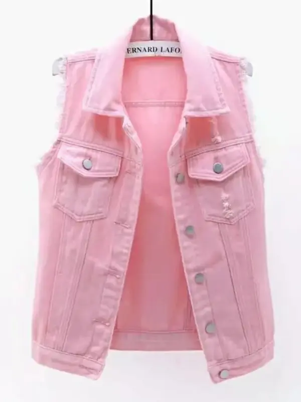 Fashion Denim Vest: Sleeveless Short Jacket for Women (6 Colors, Spring/Autumn) - Image 3