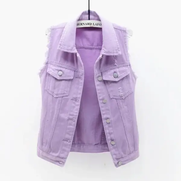 Fashion Denim Vest: Sleeveless Short Jacket for Women (6 Colors, Spring/Autumn) - Image 8