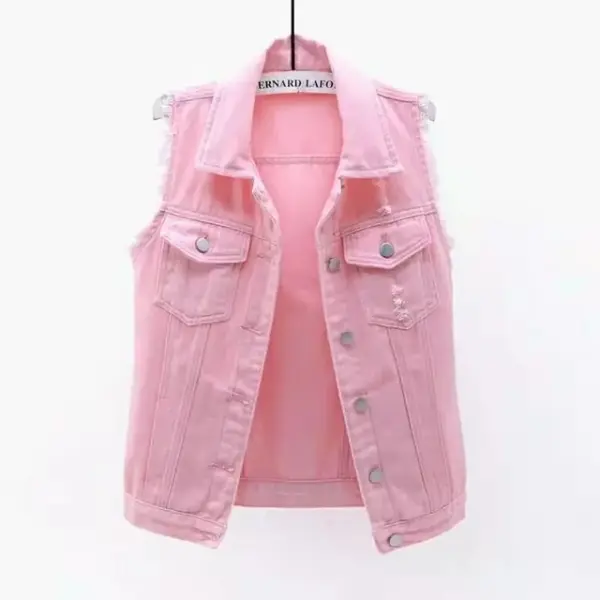 Fashion Denim Vest: Sleeveless Short Jacket for Women (6 Colors, Spring/Autumn) - Image 11