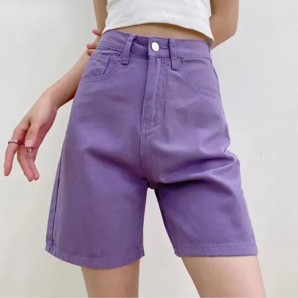 Women's High Waist Wide Leg Denim Shorts: Fashionable Streetwear Summer Shorts - Image 2