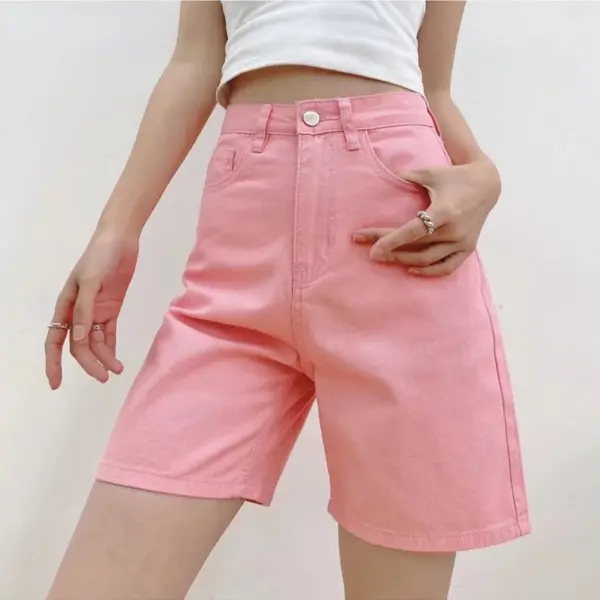 Women's High Waist Wide Leg Denim Shorts: Fashionable Streetwear Summer Shorts - Image 3