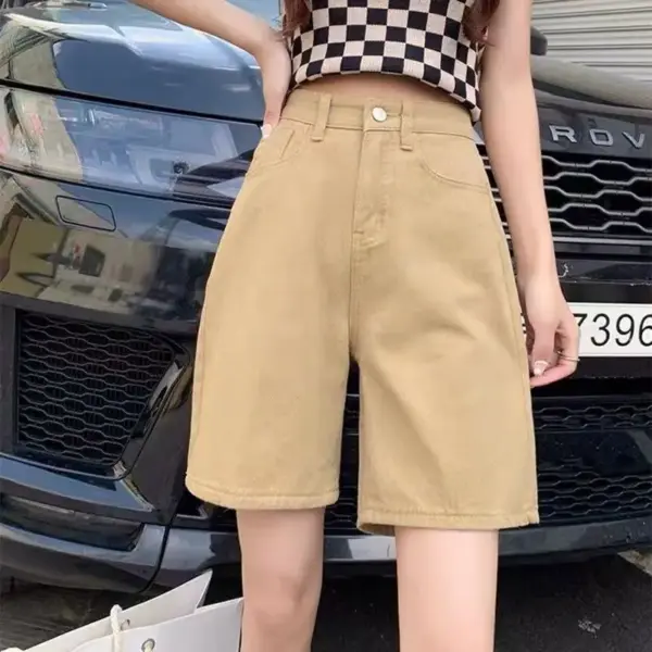 Women's High Waist Wide Leg Denim Shorts: Fashionable Streetwear Summer Shorts - Image 4