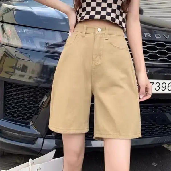 Women's High Waist Wide Leg Denim Shorts: Fashionable Streetwear Summer Shorts - Image 8