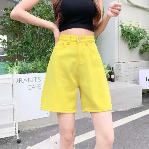 Women's High Waist Wide Leg Denim Shorts: Fashionable Streetwear Summer Shorts - Image 11