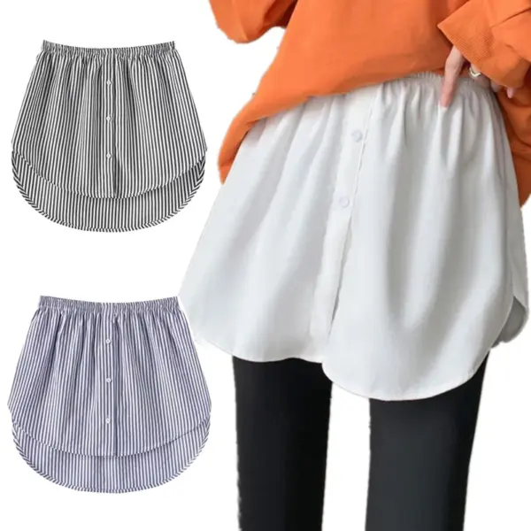 Women's Adjustable Blouse Extender: Layering Faux Top with Mini Skirt - Image 2