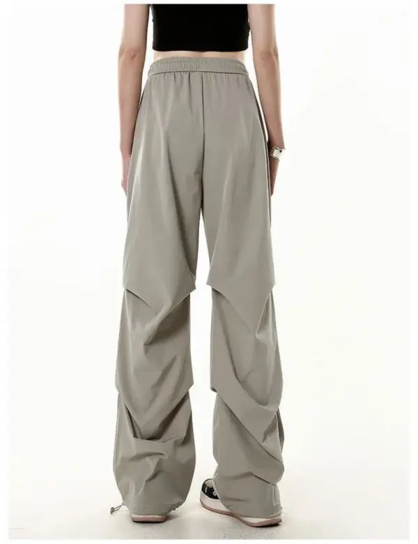 High-Elastic waist Women's Parachute Cargo Pants: trendy fashionable joggers. - Image 4