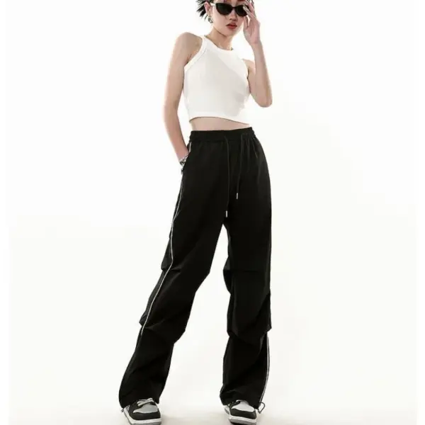 High-Elastic waist Women's Parachute Cargo Pants: trendy fashionable joggers. - Image 5