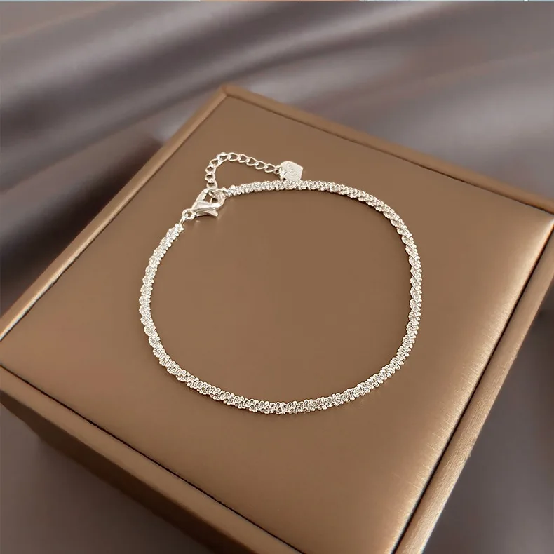 925 Sterling Silver Bracelet Partial Pearls Knots Bracelet for Women Fashion Luxury Design Bead Jewelry Charm Bracelet Gift – silver 000 3