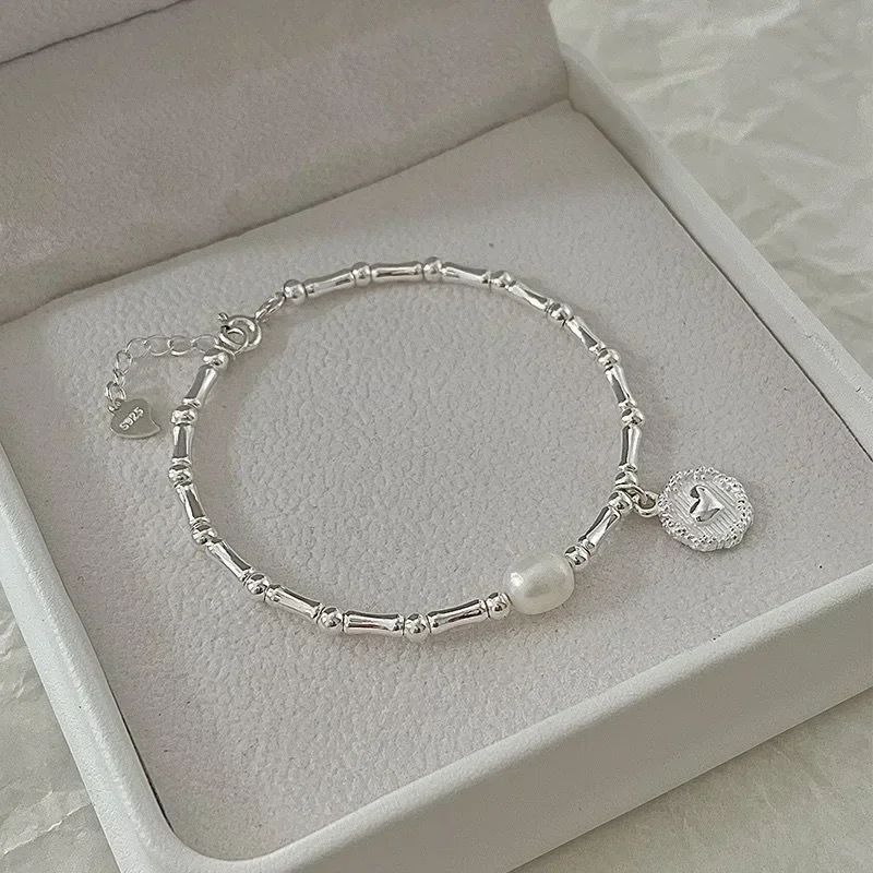 925 Sterling Silver Bracelet Partial Pearls Knots Bracelet for Women Fashion Luxury Design Bead Jewelry Charm Bracelet Gift 4