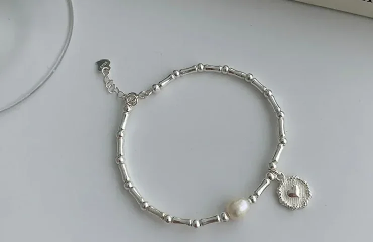 925 Sterling Silver Bracelet Partial Pearls Knots Bracelet for Women Fashion Luxury Design Bead Jewelry Charm Bracelet Gift 10