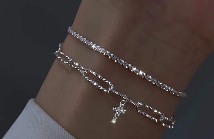 925 Sterling Silver Bracelet Partial Pearls Knots Bracelet for Women Fashion Luxury Design Bead Jewelry Charm Bracelet Gift – silver 00 6