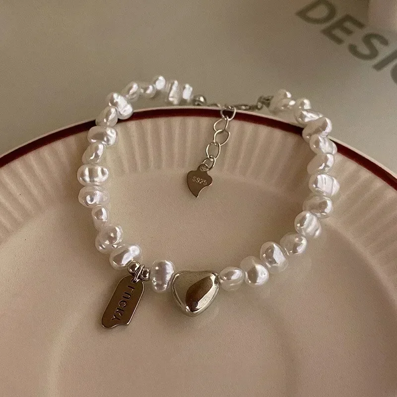 925 Sterling Silver Bracelet Partial Pearls Knots Bracelet for Women Fashion Luxury Design Bead Jewelry Charm Bracelet Gift – Pearl 01 8