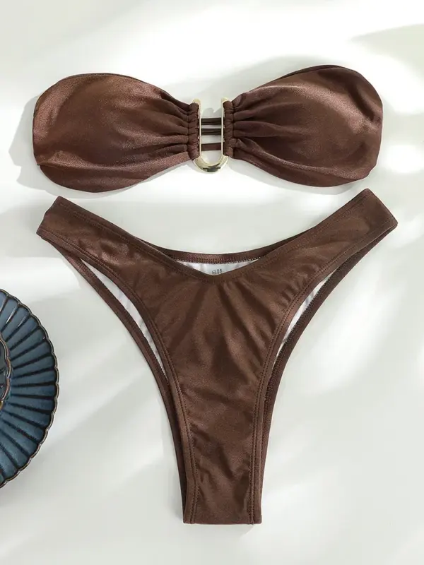 Sexy Solid Color Bikini Set: Women's Two Piece Swimsuit for 2024 Biquini - Image 5