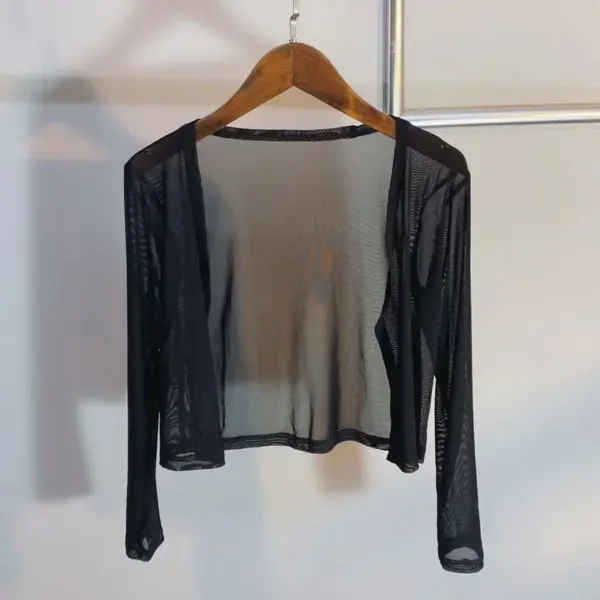 Short Mesh Cardigan: Sexy Summer Cover-Up (Transparent, Breathable)