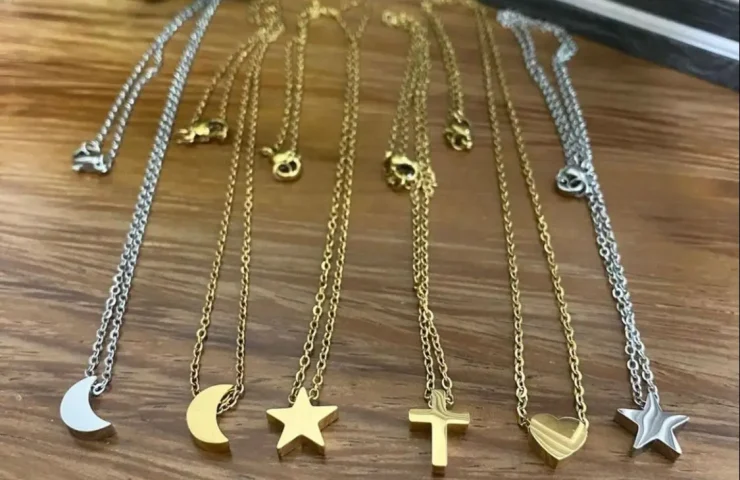 LUXUKISSKIDS Heart Star Moon Pendant Necklaces Tiny Charms Stainless Steel Choker Women/Girls Y2K Sweater Boho Jewelry Collares 2