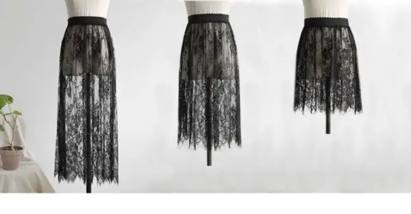 High Waist Lace Mesh Mini Skirt: Sexy Black/White Tulle Skirt - Image 6