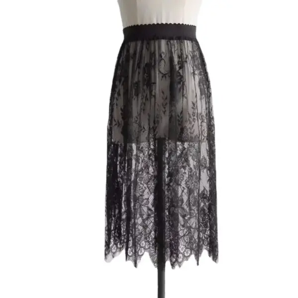 High Waist Lace Mesh Mini Skirt: Sexy Black/White Tulle Skirt