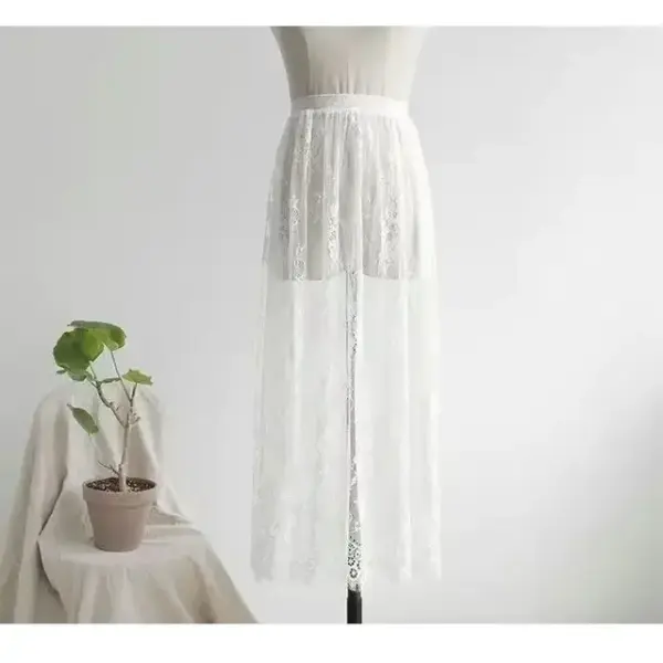 High Waist Lace Mesh Mini Skirt: Sexy Black/White Tulle Skirt - Image 9