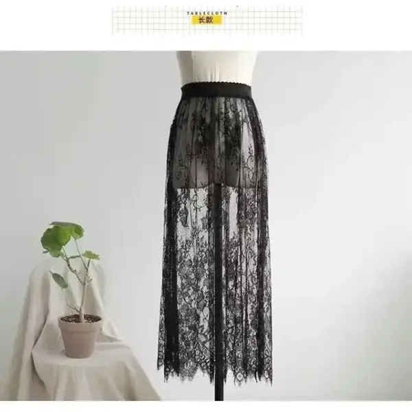 High Waist Lace Mesh Mini Skirt: Sexy Black/White Tulle Skirt - Image 10
