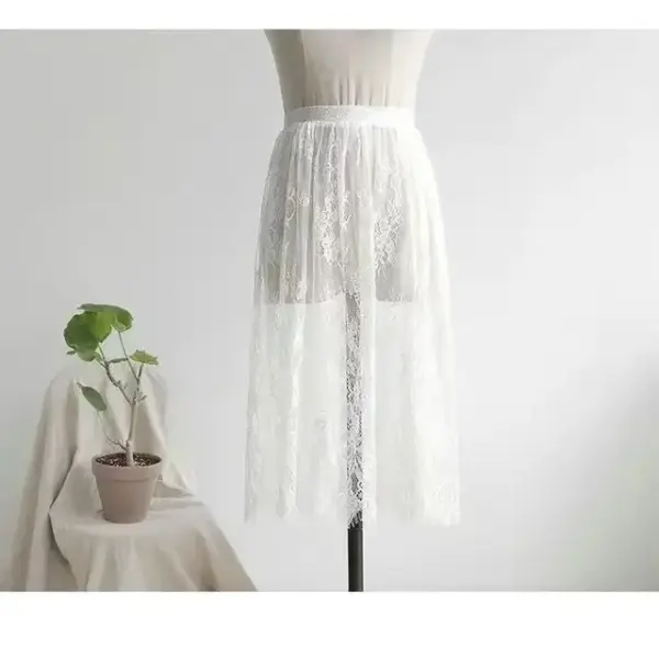 High Waist Lace Mesh Mini Skirt: Sexy Black/White Tulle Skirt - Image 7