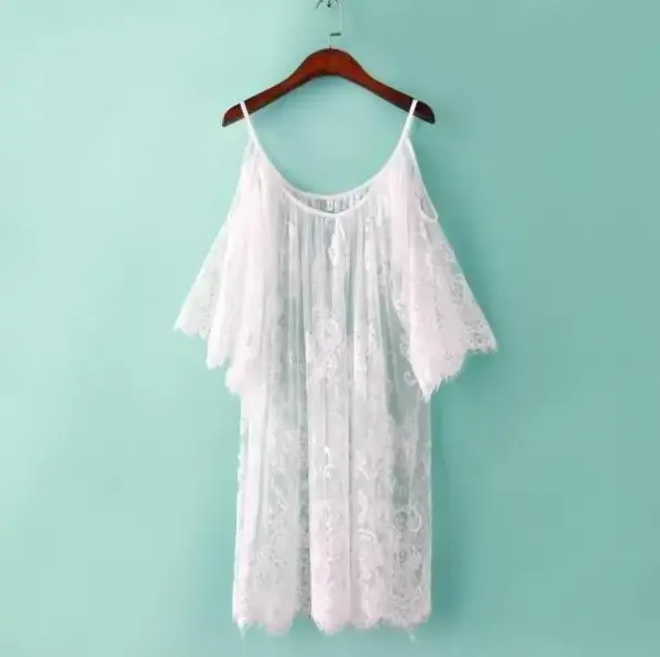 Women’s Beach Dress: Loose Lace Crochet Bikini Cover-Up - Image 7