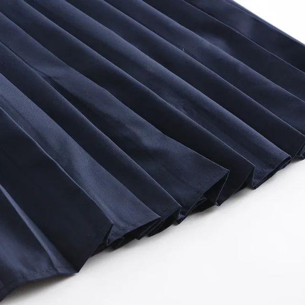 2025 Girls Japanese Korean School Uniform Student Dresses White Long-sleeved Top Shirt Anime Form Navy Blue Vest Pleated Skirt