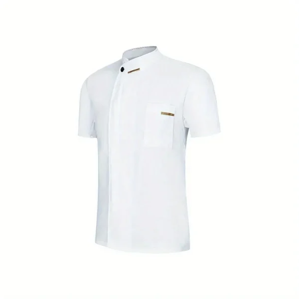 Quality Chef Waiter Uniform Short Sleeve Kitchen Restaurant Cook Chef   Shirt  Sushi Costumes Chef Coat