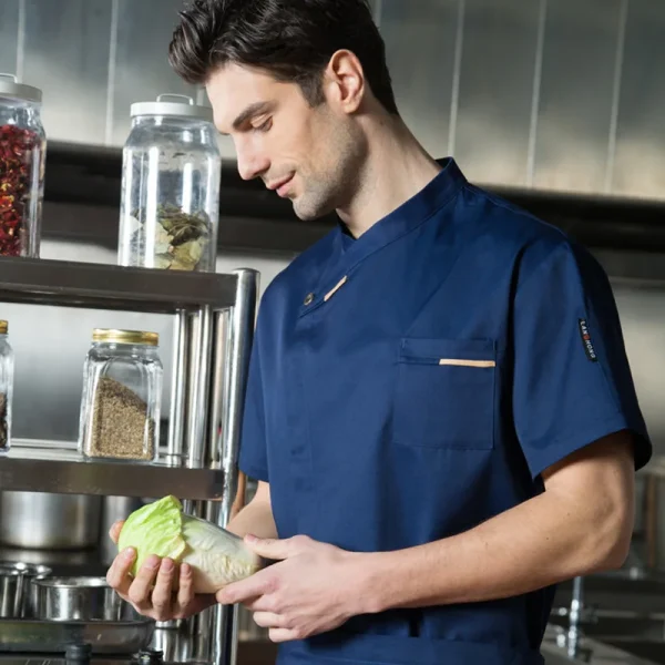 Quality Chef Waiter Uniform Short Sleeve Kitchen Restaurant Cook Chef Jaket Shirt Breathable Barber Sushi Costumes Chef Coat