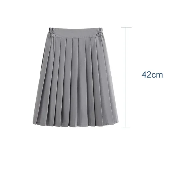 School Girls Student Uniform Black Pleated Skirts Elastic Waist Japanese Style Women Cosplay Cosutme Base Preppy Style