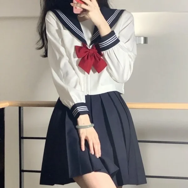 Japanese JK Uniform Orthodox Basic Style Sailor Suit Kansai Collar College Style Suit Cosplay School Students Clothing Uniform