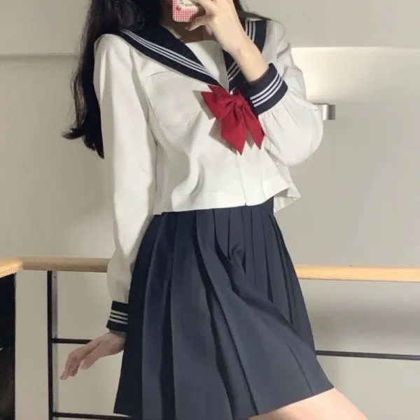 Japanese JK Uniform Orthodox Basic Style Sailor Suit Kansai Collar College Style Suit Cosplay School Students Clothing Uniform