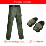 Outdoor Uniform Tactical Suits Shirts Outfit Men Clothing Wear resistant Tops Airsof Cargo Pants Camo Hunting Pant +Pads