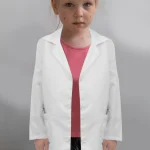 1pc Polyester Lab Coat Kids Lab Uniform Long Sleeve White Doctor Coat For Science Experiments Kids Cosplay Scientists Costume