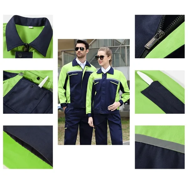 Men work clothing reflective safety working uniforms factory workshop mechanical repairman labor protection workwear two tones5X