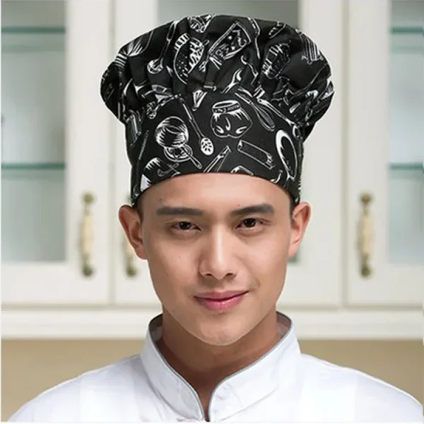 Men Master Cook Caps White Chef Hat Waiter Waitress Kitchen Work Hat Hotel Restaurant Canteen Bakery Kitchen Cap Barber Homework