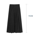 School Girls Student Uniform Black Pleated Skirts Elastic Waist Japanese Style Women Cosplay Cosutme Base Preppy Style