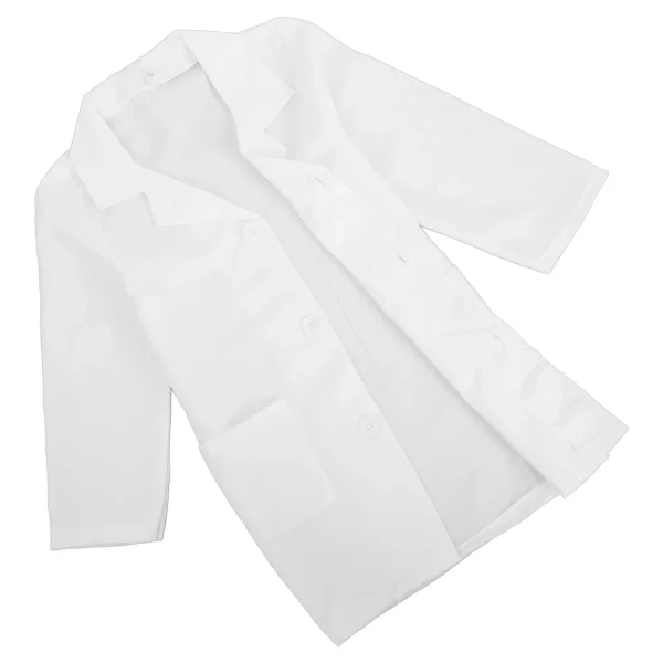 1pc Polyester Lab Coat Kids Lab Uniform Long Sleeve White Doctor Coat For Science Experiments Kids Cosplay Scientists Costume