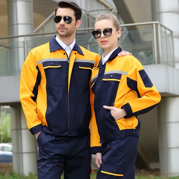 Men work clothing reflective safety working uniforms factory workshop mechanical repairman labor protection workwear two tones5X