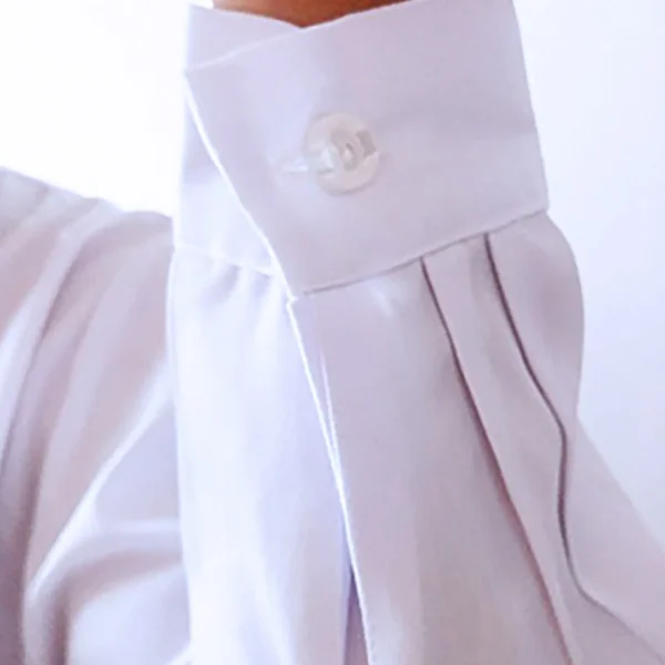 Women Men Unisex Long Sleeve White Lab Coat Notched Lapel Collar Button Down Medical Nurse Doctor Uniform Tunic Blouse