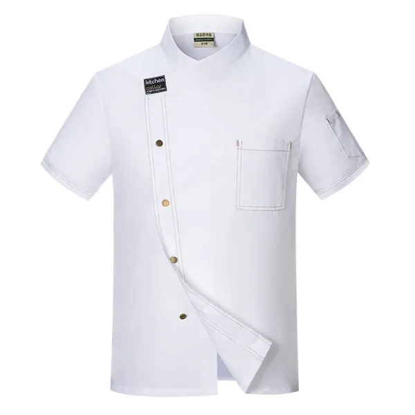 Summer Men Kitchen Cooking Jacket Catering Cook Uniform Restaurant Hotel Coffee Shop Barber Shop Waiter Work Shirt