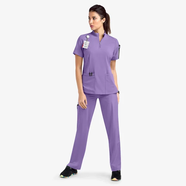 New Nurse Women Casual Short Sleeved Apparel Top Pharmacy Working Medical Hospital Doctor Nursing Uniform Stand-up collar Zipper