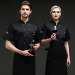 Summer Hotel Restaurant Cafeteri Back Kitchen Breathable Mesh Chef Work Uniform for Men and Women Short Sleeved