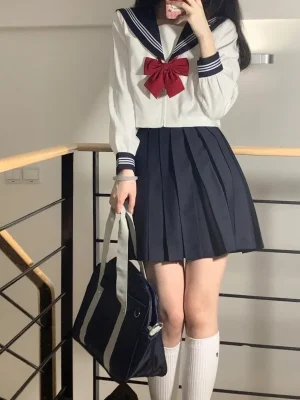 Japanese JK Uniform Orthodox Basic Style Sailor Suit Kansai Collar College Style Suit Cosplay School Students Clothing Uniform