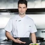Quality Chef Waiter Uniform Short Sleeve Kitchen Restaurant Cook Chef Jaket Shirt Breathable Barber Sushi Costumes Chef Coat