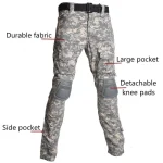 Outdoor Uniform Tactical Suits Shirts Outfit Men Clothing Wear resistant Tops Airsof Cargo Pants Camo Hunting Pant +Pads