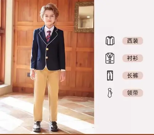 High School Uniform British Winter Jacket Suit Student Young Include Blazer Shirt Skirt 180